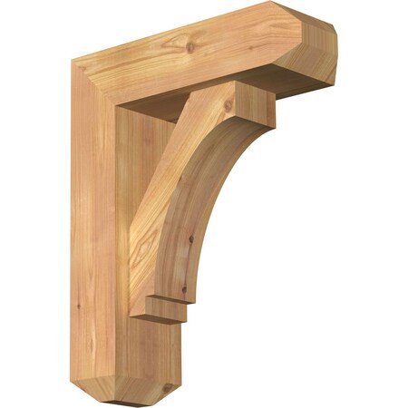 Ekena Millwork Imperial Craftsman Smooth Bracket w/ Offset Brace, Western Red Cedar, 5 1/2"W x 16"D x 20"H BKT0604X16X20IMP04SWR